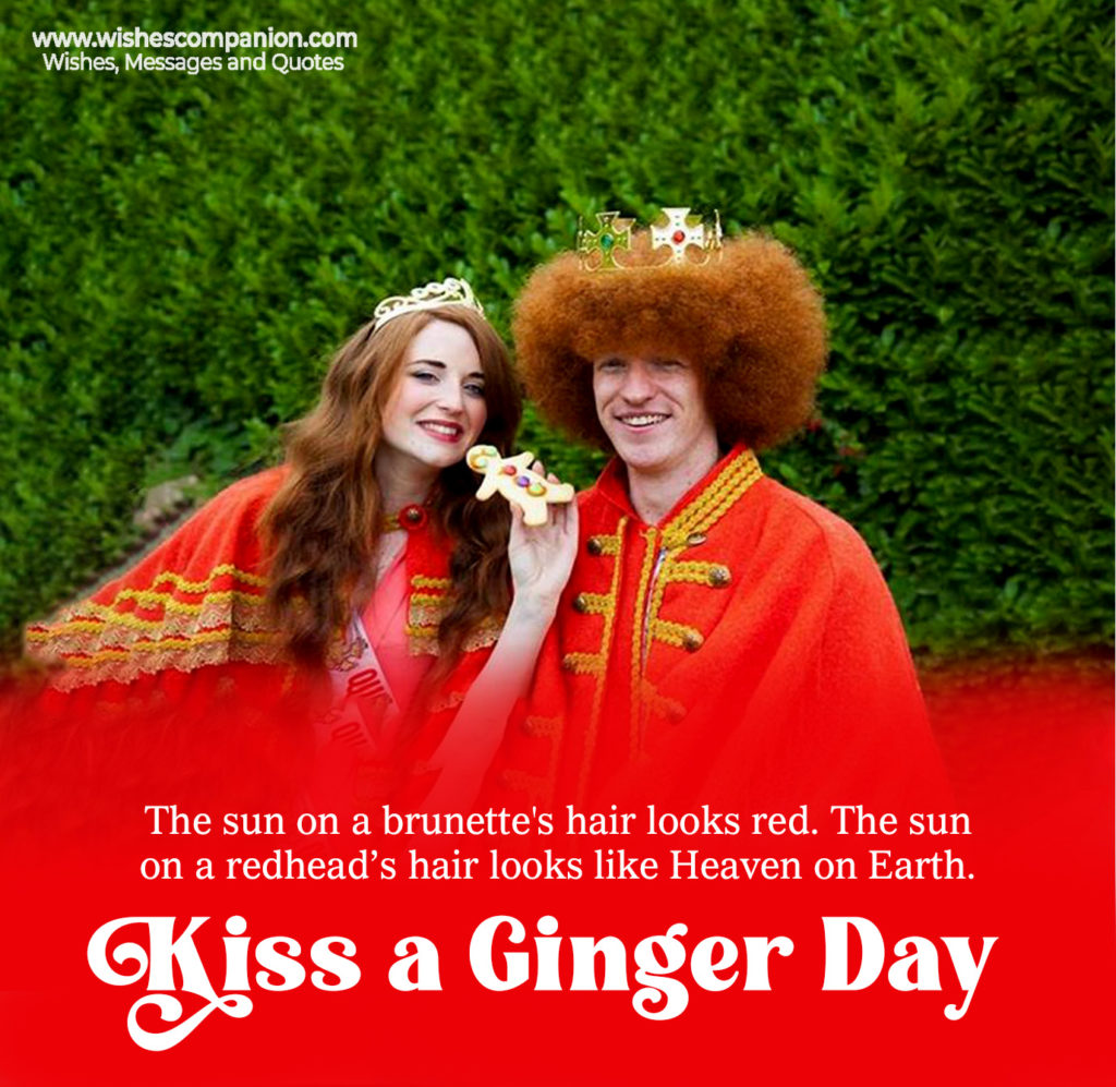 National Kiss a Ginger Day Wishes, Messages and images